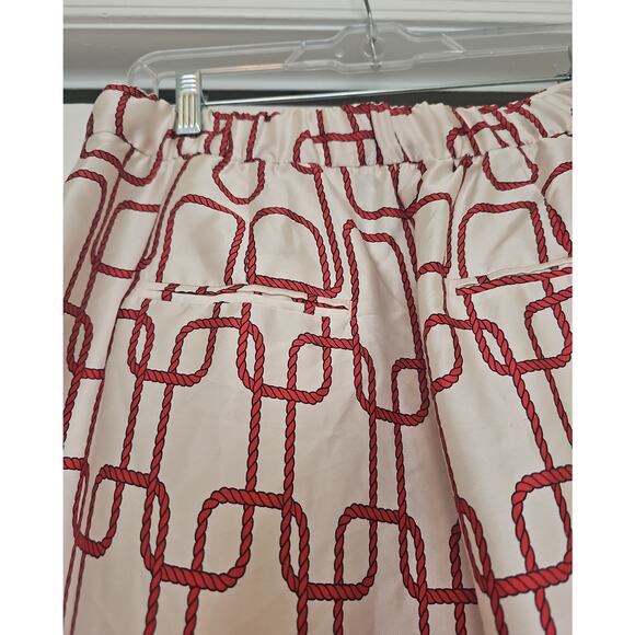 Zara Nautical Knot Flowy Trousers Pants Womens XL Wide Leg Knot Print Coastal - Picture 12 of 12